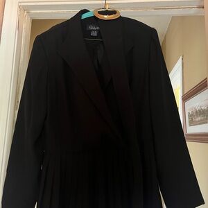 Vintage Gillian black pleated dress with belt